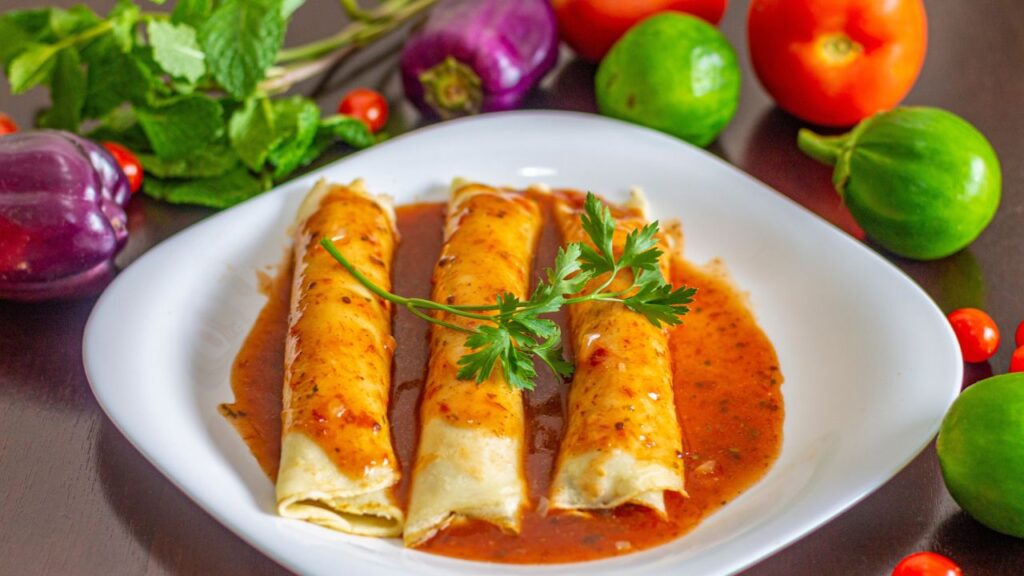 Panqueca de carne com queijo coalho