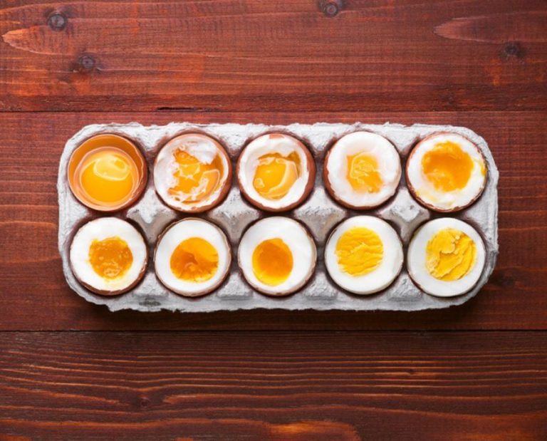 Ovos cozidos em tempos diferentes