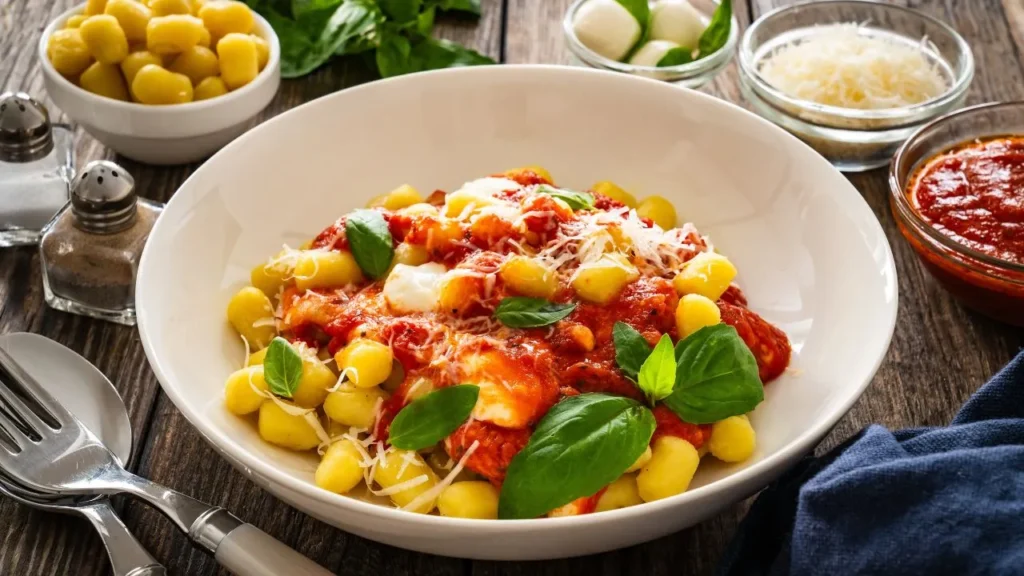 Nhoque de arroz com molho de tomate