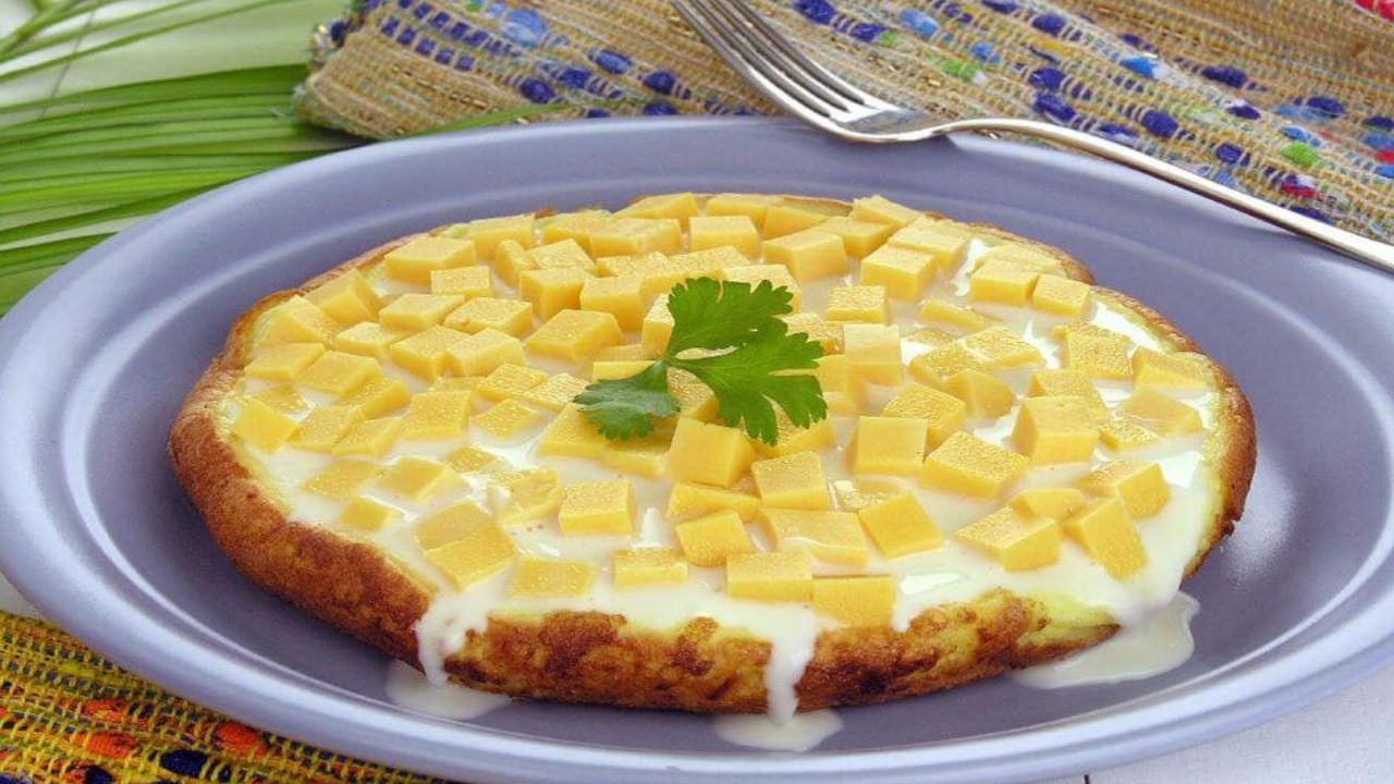 Omelete de tapioca com queijo